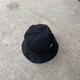 Script logo Bucket Hat- Dark Black Denim