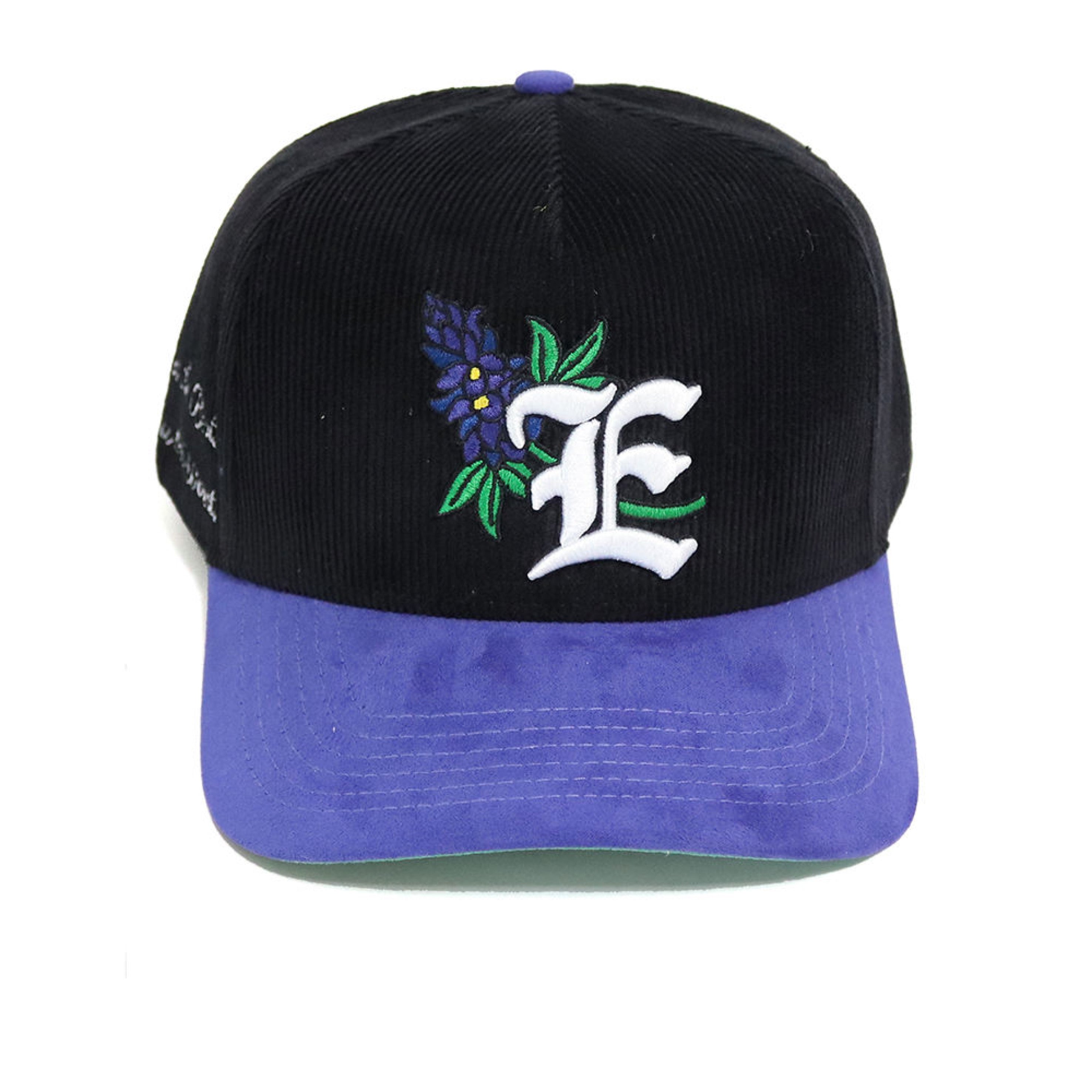 Bonnie Corduroy and Suede Snapback- Black