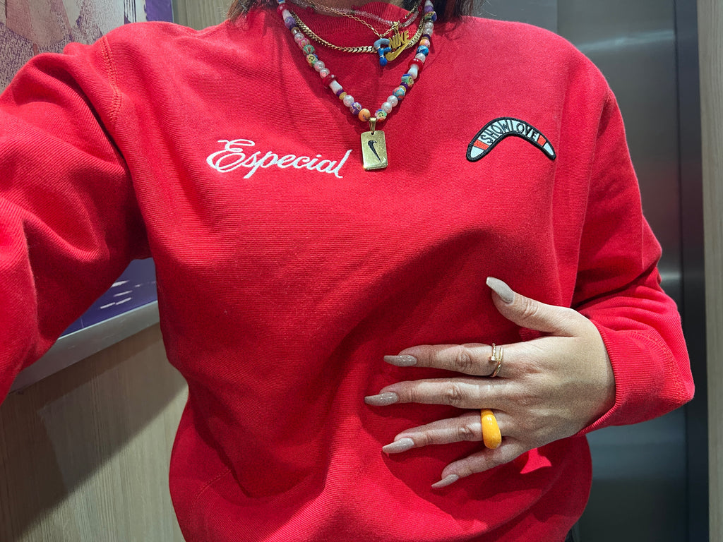 Show Love Crewneck Sweatshirt- Red