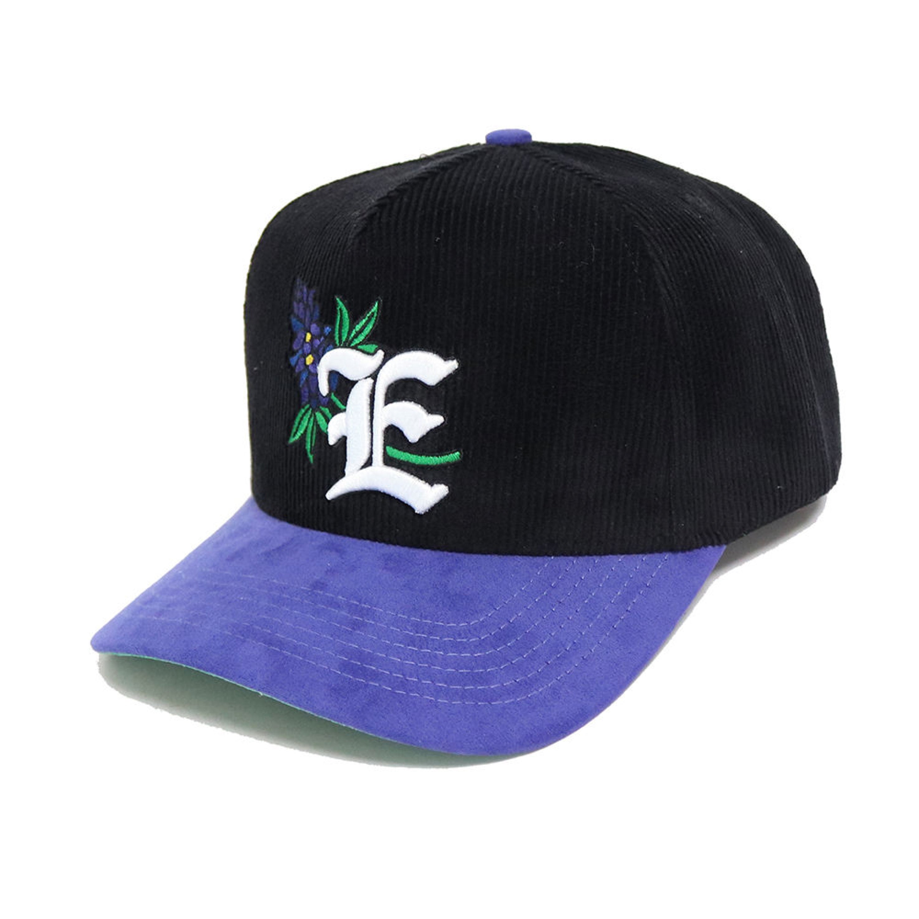 Bonnie Corduroy and Suede Snapback- Black