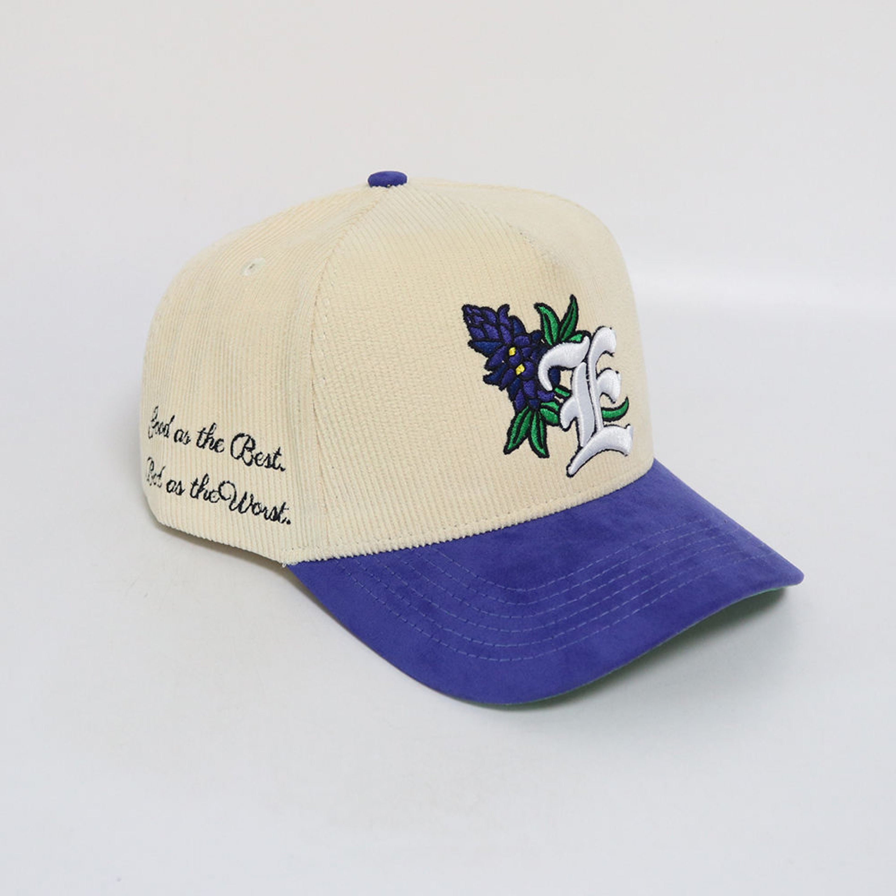 Bonnie Corduroy and Suede Snapback- #9 Cream