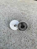 Obligated Pin White on Black