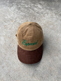 Especial Script Dad Cap- Tan Corduroy/ Brown Suede